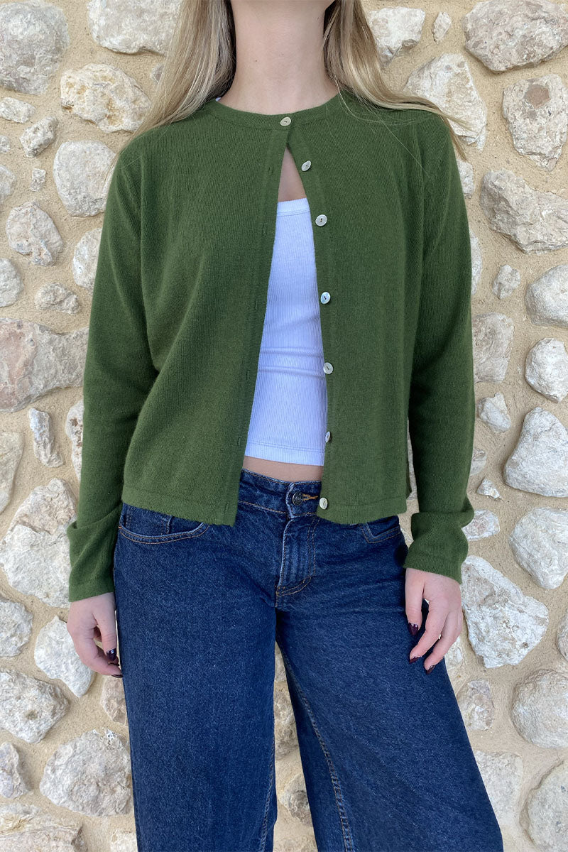 Cashmere/Wool Button Up Cardigan