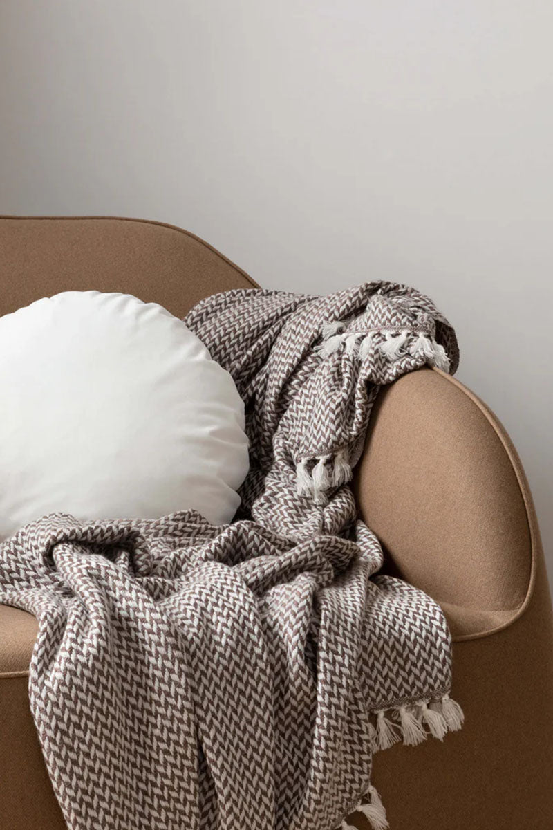 Cashmere Herringbone Throw