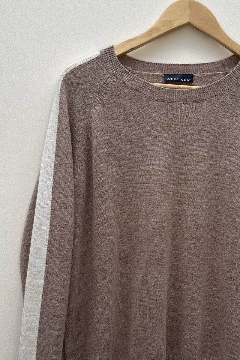 Cashmere/Wool Crew Neck Stripe Jumper