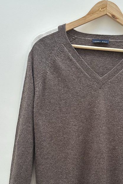 Cashmere/Wool V Neck Stripe Jumper