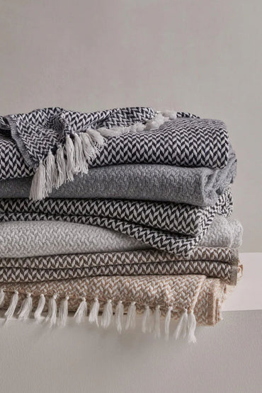 Cashmere Herringbone Throw