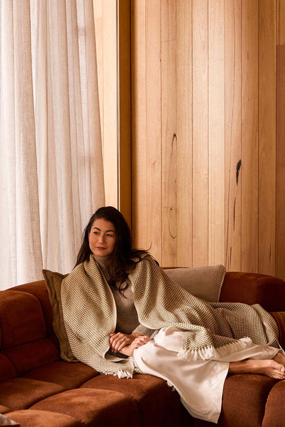 Cashmere Herringbone Throw