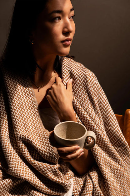 Cashmere Herringbone Throw