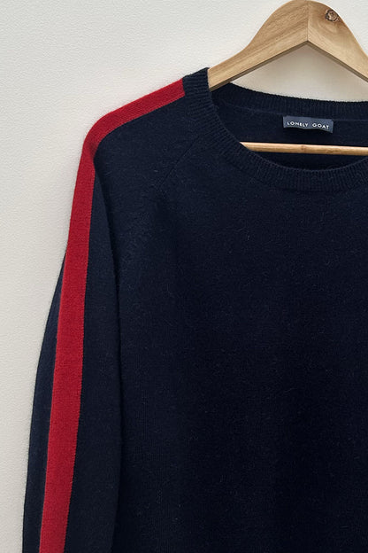 Cashmere/Wool Crew Neck Stripe Jumper