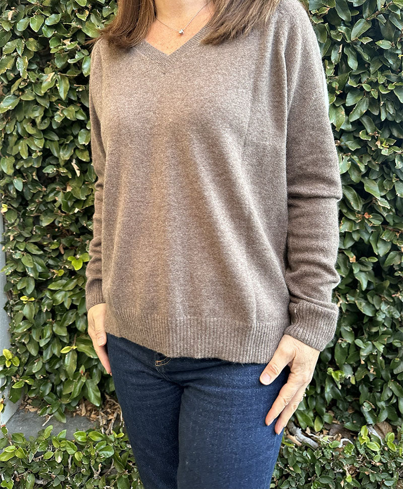 Cashmere/Wool V Neck Stripe Jumper