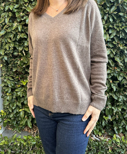 Cashmere/Wool V Neck Stripe Jumper