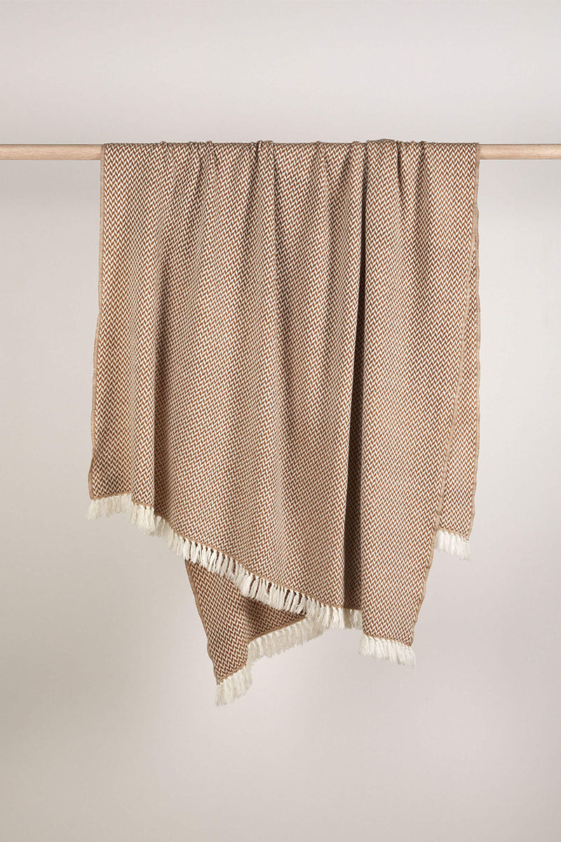 Cashmere Herringbone Throw